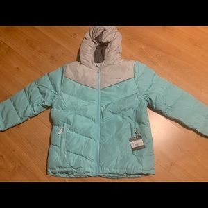 Eddie Bauer NEW Down Hooded Jacket Small 7/8